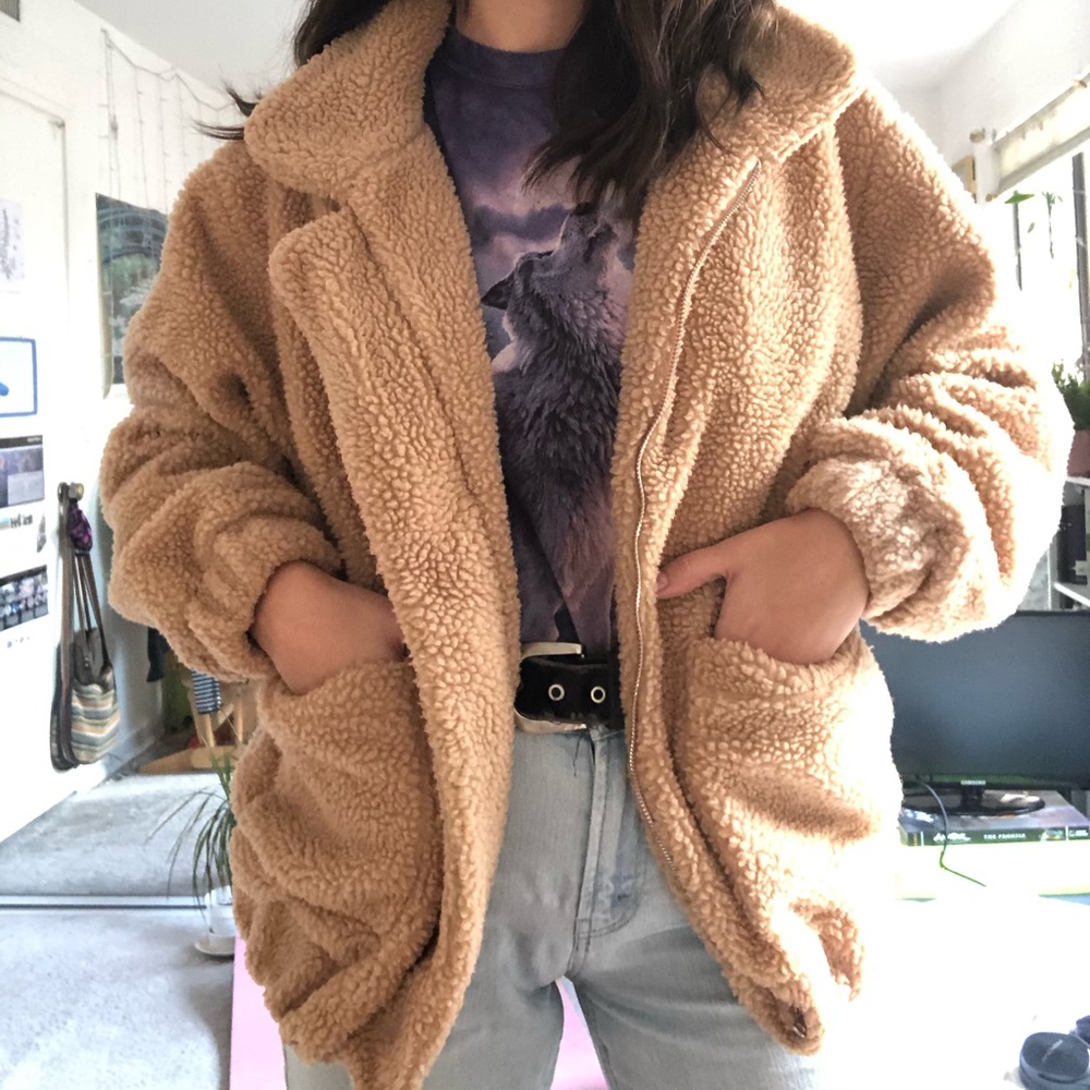 NEW WITH TAGS Teddy Coat (tan/camel colored)